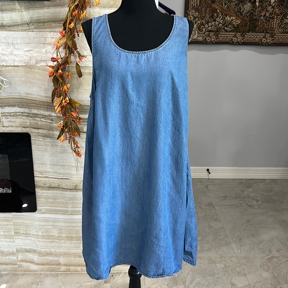 Want and Need Denim Mini Dress.‎ Size Tag Missing. M/L - Picture 1 of 9